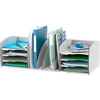 Paperflow desk organizer, 8 vakken, Verstelbare scheidingswanden, grijs