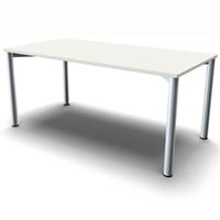 geramoebel Schreibtisch 4-Flex 160 x 80 - Weiss / Silber