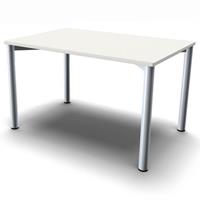 geramoebel Schreibtisch 4-Flex 120 x 80 - Weiss / Silber