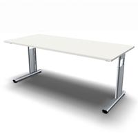 geramoebel Schreibtisch C-Flex 180 x 80 - Weiss / Silber