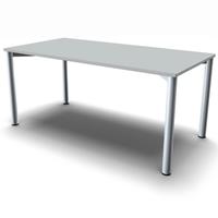 geramoebel Schreibtisch 4-Flex 160 x 80 - Lichtgrau / Silber
