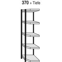 Insteekstelling Stora 100, open hoekkast bouwdeel, 4 legborden, B 370 mm + diepte