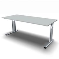 geramoebel Schreibtisch C-Flex 180 x 80 - Lichtgrau / Silber