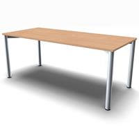 geramoebel Schreibtisch 4-Flex 180 x 80 - Buche / Silber