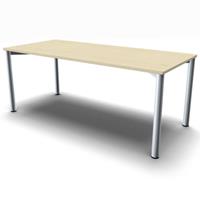 geramoebel Schreibtisch 4-Flex 180 x 80 - Ahorn / Silber