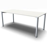 geramoebel Schreibtisch 4-Flex 180 x 80 - Weiss / Silber