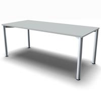 geramoebel Schreibtisch 4-Flex 180 x 80 - Lichtgrau / Silber