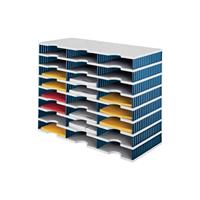 styro sorteerstation styrodoc Standaard SET, C4, 8 etages/3 rijen/24 vakken, grijs/blauw