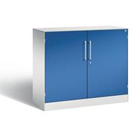 C+P Vleugeldeurkast ASISTO, hoogte 897 mm, breedte 1000 mm, 1 legbord, lichtgrijs/gentiaanblauw