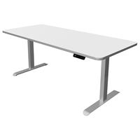 kerkmann Steh-Sitz-Schreibtisch Move 3 Premium 180 x 80 cm - Weiss/Silber