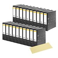 Schäfer Shop Select  ordner, A4-formaat, rug van 80 mm, 20 stuks, zwart + GRATIS scheidingsstroken, geel, 100 stuks