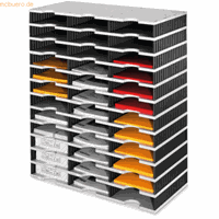 styro sorteerstation styrodoc Standaard SET, C4, 12 etages/3 rijen/36 vakken grijs/zwart