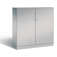 C+P Vleugeldeurkast ASISTO, hoogte 1292 mm, breedte 1200 mm, 2 legborden, blank aluminiumkleurig/blank aluminiumkleurig