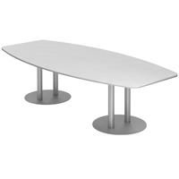 hammerbacher Meetingtisch Serie-KT 280 x 130/78 - Weiss / Silber