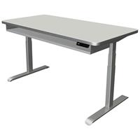 kerkmann Steh-Sitz-Schreibtisch Move 4 Premium 160 x 80 cm - Lichtgrau/Silber