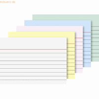 brunnen Karteikarten A7 liniert farbig sortiert VE=200 Stück