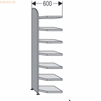 Kerkmann Open kast Dante, open hoekkast bouwdeel, H 2600 x B 600 mm, achterwand, lichtgrijs