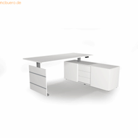 kerkmann Komplettarbeitsplatz Move 3 180x80x72-120 mit Sideboard silbe