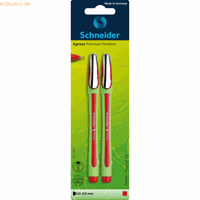fineliner Schneider Xpress 0,8mm 2 stuks op blister rood