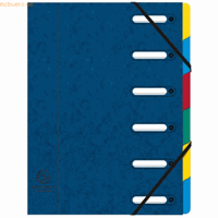 exacompta 8 x  Ordnungsmappe A4 6-teilig mit Gummizug blau