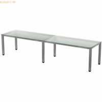 rocada Mehrfacharbeitstisch Executive BxTxH 320x80x73cm Gestell verchr