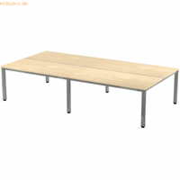 rocada Mehrfacharbeitstisch Executive BxTxH 320x163x73cm Gestell verch