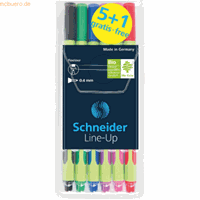 fineliner Schneider Line-Up 0,4mm assorti 5+1 stuks