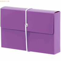 m+m 12 x  Karteibox A7 mit Gummiband gefüllt berry-violett