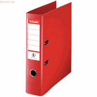Ordner Esselte nr. 1, A4, rugdikte 75 mm, voor ca. 500 vel, hefboommechanisme, rugetiket, vingergat & ruimtebesparende sleuven, FSC-karton, rood