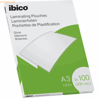 ibico Laminierfolie für A3 100 Micron glänzend VE=100 Stück glasklar