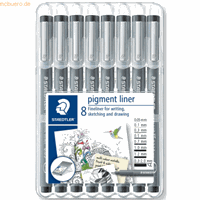 staedtler Feinschreiber pigment liner schwarz 8 Strichstärken