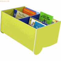 paperflow Schulbuchkasten Kunststoff geneigt gelbgrün/blau