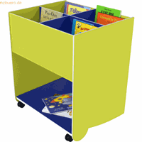 paperflow Schulbuchkasten Kunststoff groß gelbgrün/blau