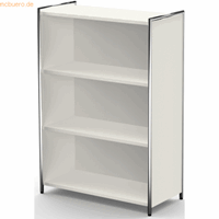TOLEDO boekenkast, met zicht-achterwand, 3 OH, B 800 x D 380 x H 1150 mm, wit