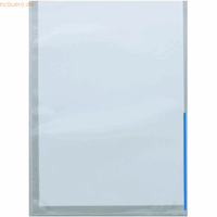 foldersys Sichthüllen A4 mit Indexstreifen PP VE=100 Stück blau