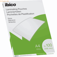 ibico Laminierfolie für A4 100 Micron glänzend VE=100 Stück glasklar