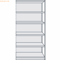 Kerkmann Complete stelling PROGRESS 500 T, aanbouwsectie, met achterwand, H 1900 x B 960 x D 640 mm