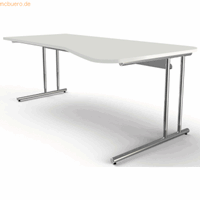 kerkmann EDV-Tisch Artline Euro Holzdekor C-Fuß 195x80-100x68-82cm wei