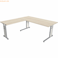 kerkmann Schreibtisch Form4 180 C-Fuß-Gestell 180x80x68-82cm / Anbau 1