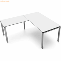 kerkmann Schreibtisch Form5 160 160x80x68-82cm / Anbau 100x60cm lichtg