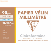 clairefontaine 10 x  Millimeterpapier A4 weiß 90g/qm 12 Blatt