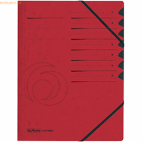 herlitz Ordnungsmappe A4 Colorspan-Karton 7 Fächer rot