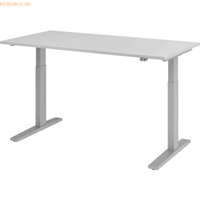 mcbuero.de Sitz-Steh-Schreibtisch elektrisch 160x80cm Grau/Silber