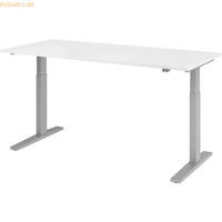 mcbuero.de Sitz-Steh-Schreibtisch elektrisch 180x80cm Weiß/Silber