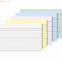 brunnen Karteikarten A6 liniert farbig sortiert VE=100 Stück