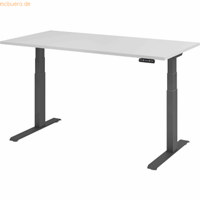 mcbuero.de Sitz-Steh-Schreibtisch elektrisch 160x80cm Grau/Silber