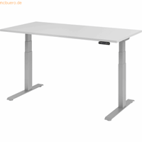 mcbuero.de Sitz-Steh-Schreibtisch elektrisch 160x80cm Grau/Silber