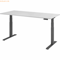 mcbuero.de Sitz-Steh-Schreibtisch elektrisch 180x80cm Grau/Silber