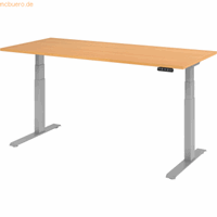 mcbuero.de Sitz-Steh-Schreibtisch elektrisch 180x80cm Buche/Silber