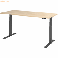 mcbuero.de Sitz-Steh-Schreibtisch elektrisch 180x80cm Eiche/Silber